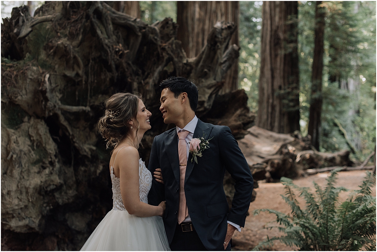 romantic elopement in redwoods national park and samuel boardman state park