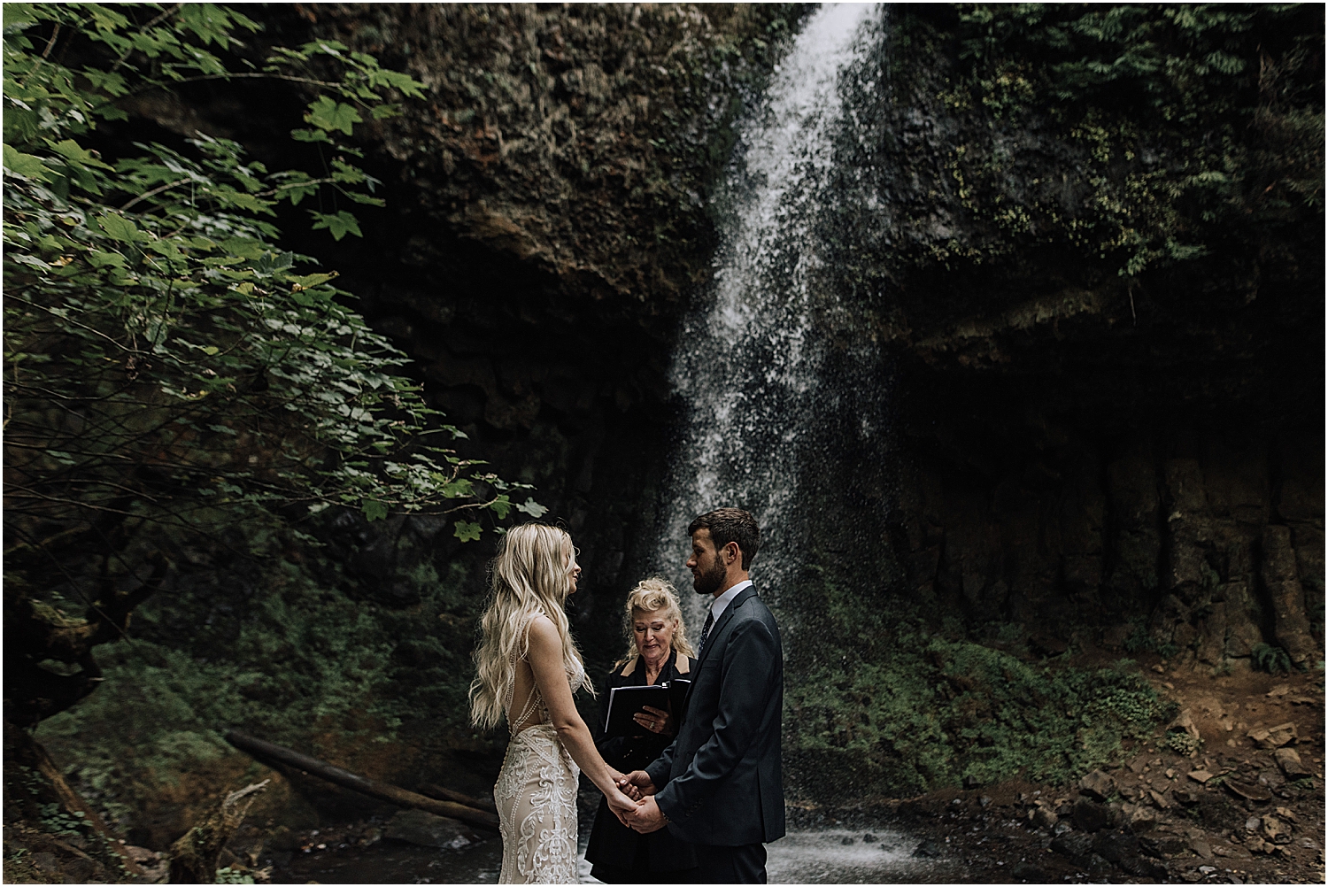 adventurous latourell waterfall elopement in columbia river gorge oregon